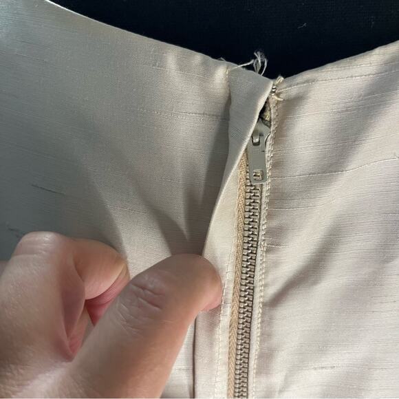 Vintage Cream Off White Boat neck sleeveless Sheath Dress size medium - Picture 8 of 12